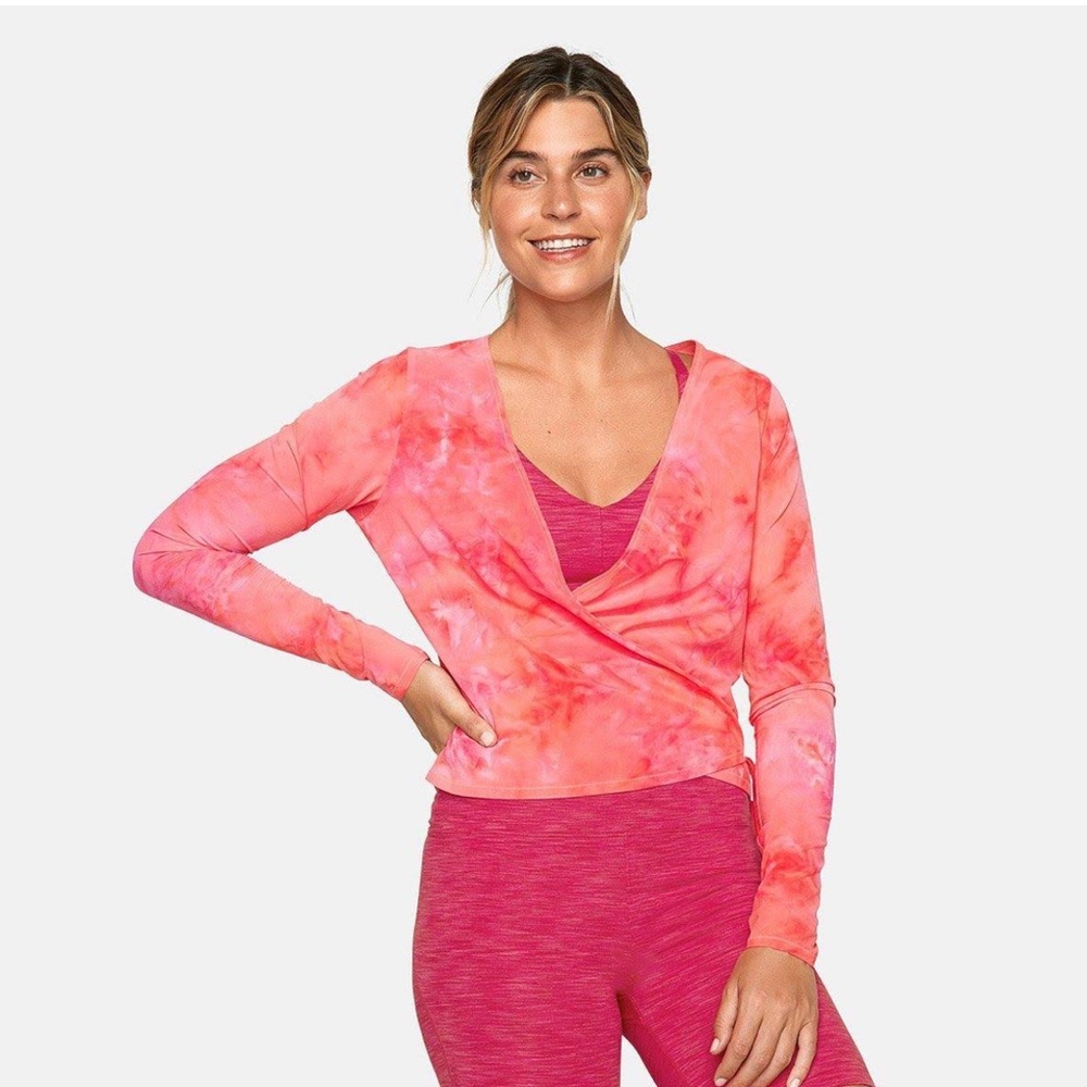 Outdoor Voices TissueWeave Wrap Top Tie Dye